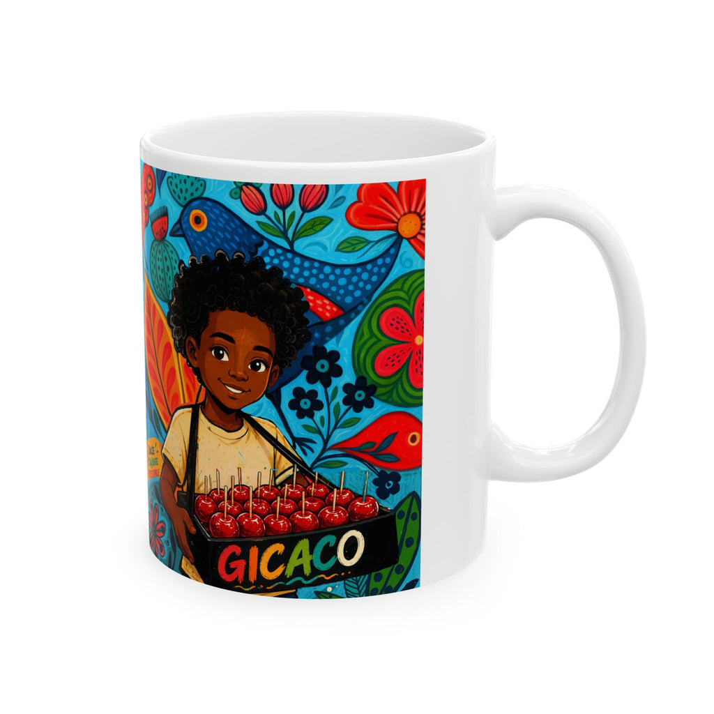 Chicago Roots Ceramic Mug – Colorful Afrocentric Folk Art Coffee Cup (11oz/15oz)