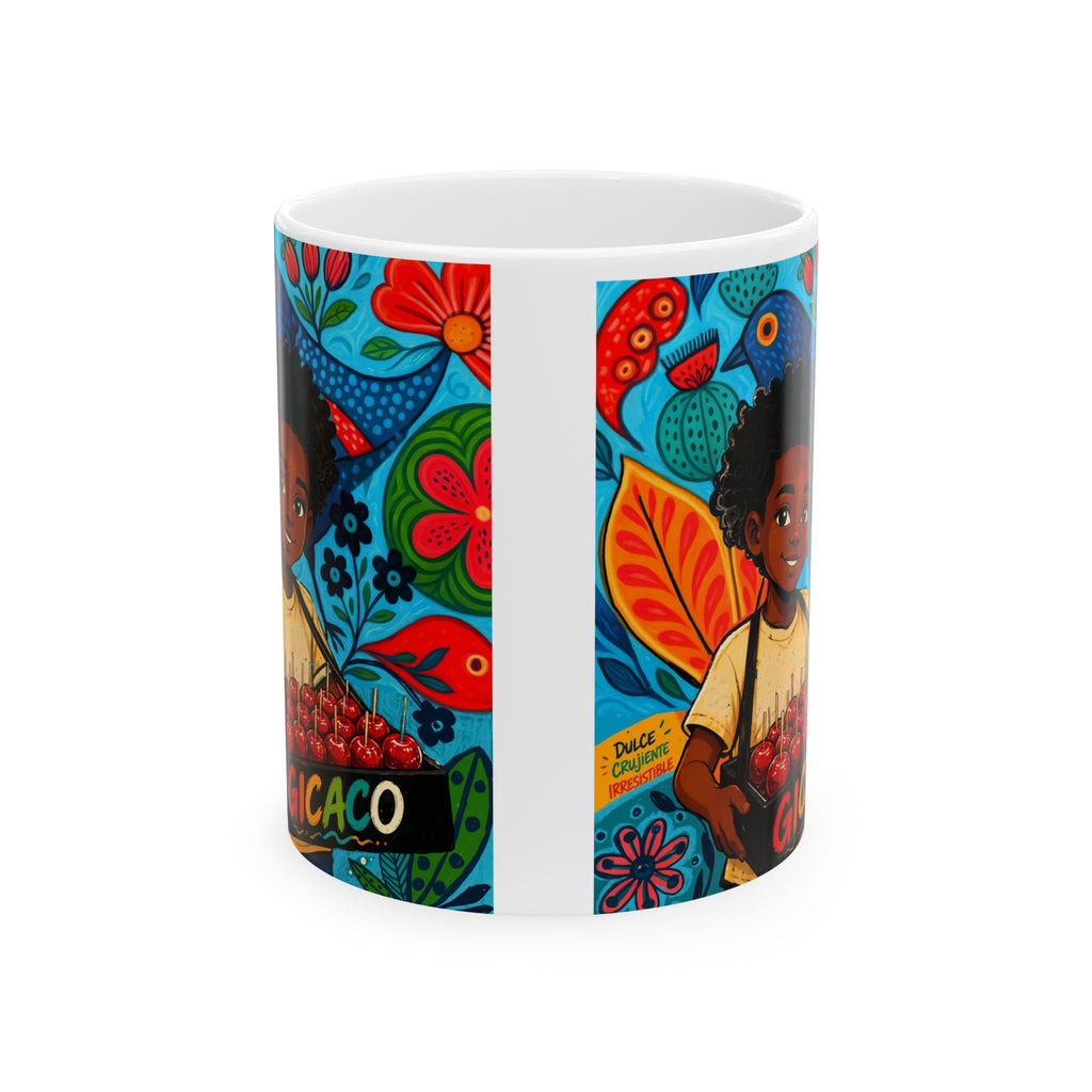 Chicago Roots Ceramic Mug – Colorful Afrocentric Folk Art Coffee Cup (11oz/15oz)