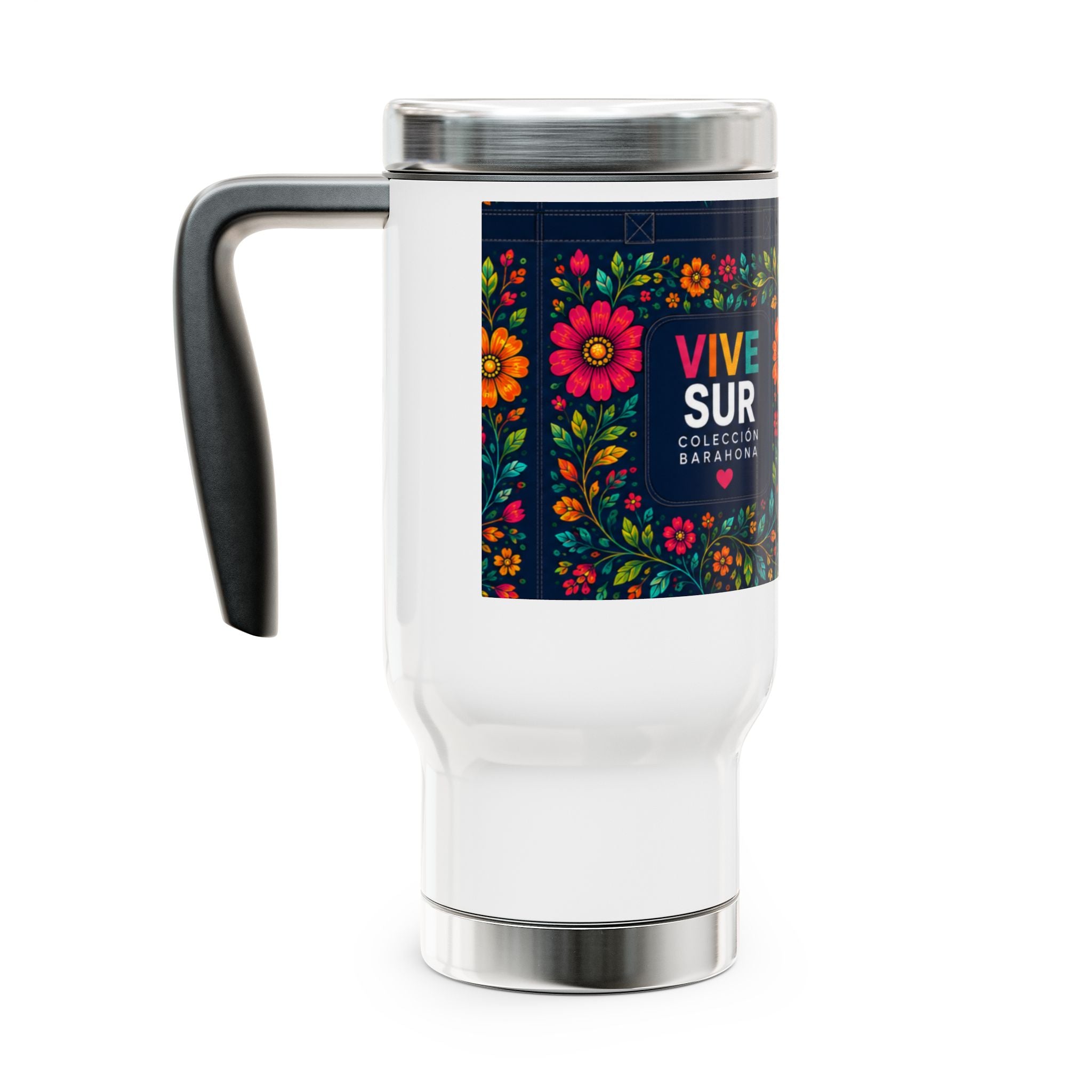 Stainless Steel Travel Mug with Handle, 14oz