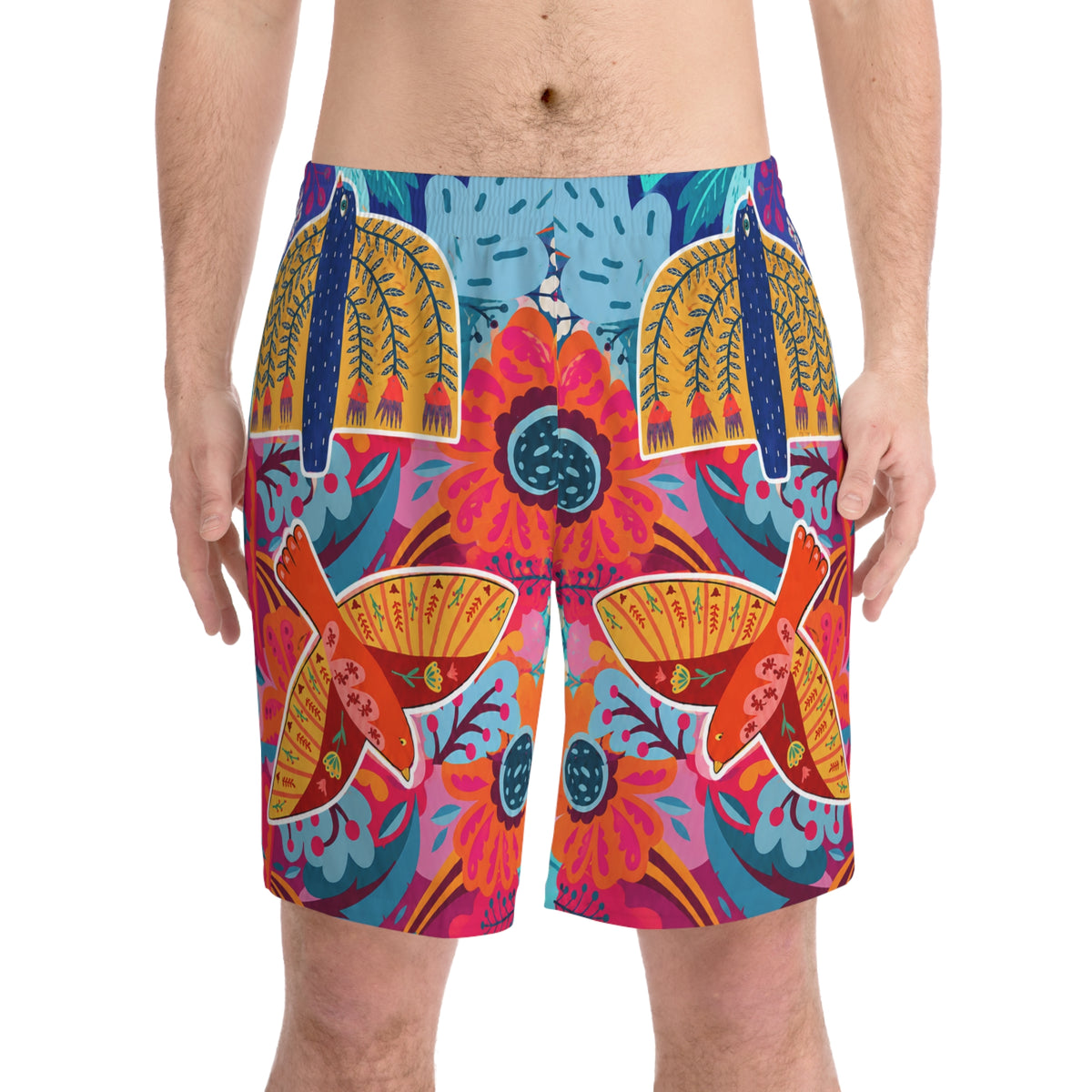 Men's Elastic Beach Shorts (AOP)
