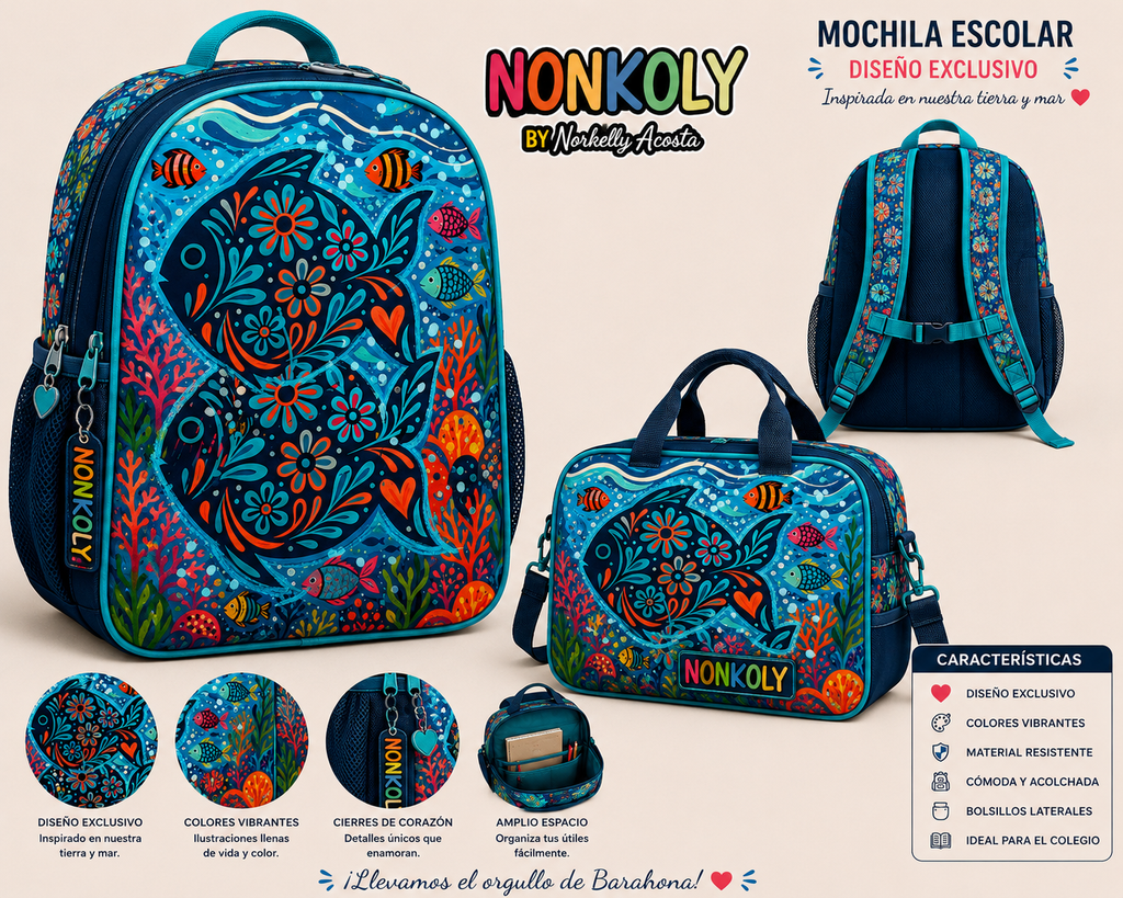 Mochila Escolar Nonkoly - Diseño Niño