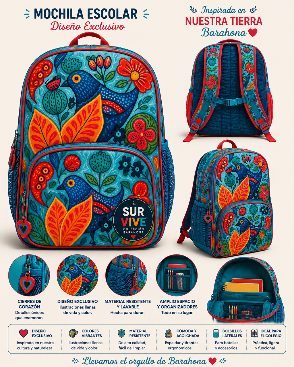 Mochila Escolar Nonkoly - Diseño Niño