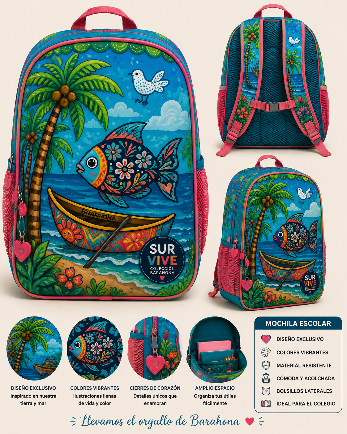 Mochila Escolar Nonkoly - Diseño Niño