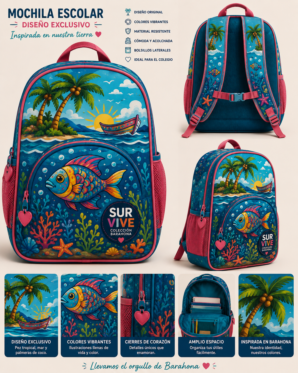 Mochila Escolar Nonkoly - Diseño Niño